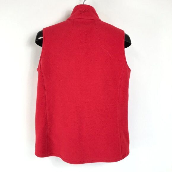 Woolrich Andes Fleece Vest Women's Medium Poppy Red Mock Neck Pockets Outdoor - Picture 5 of 11